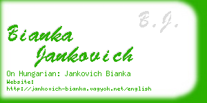 bianka jankovich business card